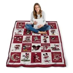 umass minutemen mickey mouse motif red white quilt blanket best selling