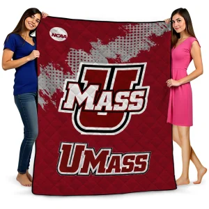 umass minutemen paint trail red quilt blanket best selling