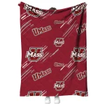 umass minutemen sketch lines red quilt blanket best selling