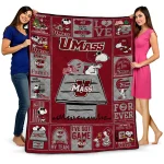 umass minutemen snoopy love red quilt blanket best selling