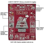 umass minutemen snoopy love red quilt blanket best selling