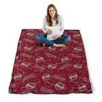 umass minutemen solid classic red quilt blanket best selling