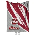 umass minutemen stroke art red white quilt blanket best selling