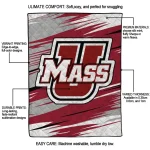 umass minutemen wild lines red white quilt blanket best selling