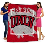 unlv rebels block border red quilt blanket best selling