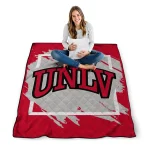 unlv rebels block border red quilt blanket best selling