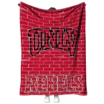 unlv rebels brick grid red quilt blanket best selling