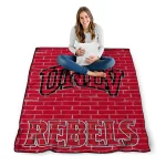 unlv rebels brick grid red quilt blanket best selling