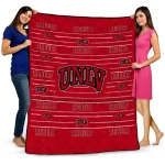 unlv rebels handdrawn stripes red quilt blanket best selling