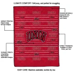 unlv rebels handdrawn stripes red quilt blanket best selling