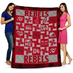 unlv rebels helmet heart red quilt blanket best selling