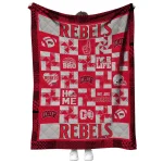 unlv rebels helmet heart red quilt blanket best selling