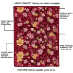unlv rebels hibiscus foliage red quilt blanket best selling