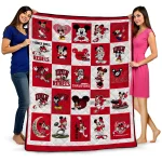 unlv rebels mickey mouse motif red white quilt blanket best selling
