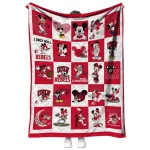 unlv rebels mickey mouse motif red white quilt blanket best selling