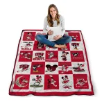 unlv rebels mickey mouse motif red white quilt blanket best selling