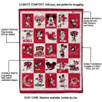 unlv rebels mickey mouse motif red white quilt blanket best selling