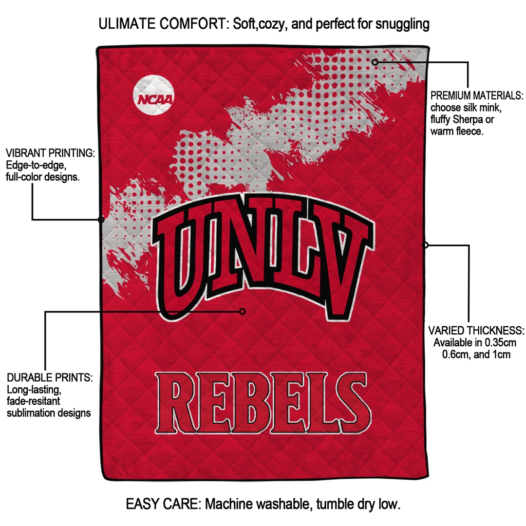 unlv rebels paint trail red quilt blanket latest model unlv rebels paint trail red quilt blanket latest model