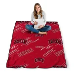 unlv rebels sketch lines red quilt blanket best selling
