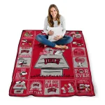 unlv rebels snoopy love red quilt blanket best selling