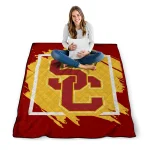 usc trojans block border red quilt blanket best selling
