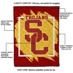 usc trojans block border red quilt blanket best selling