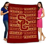 usc trojans bold red quilt blanket best selling