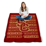 usc trojans bold red quilt blanket best selling