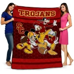usc trojans disney football red quilt blanket best selling