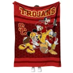 usc trojans disney football red quilt blanket best selling