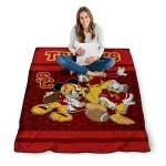 usc trojans disney football red quilt blanket best selling