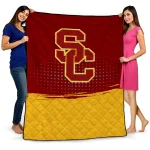usc trojans dot illusion red quilt blanket best selling