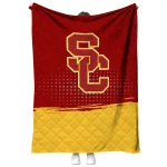 usc trojans dot illusion red quilt blanket best selling