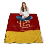 usc trojans dot illusion red quilt blanket best selling