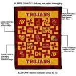 usc trojans helmet heart red quilt blanket best selling