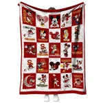 usc trojans mickey mouse motif red white quilt blanket best selling