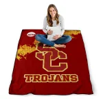 usc trojans paint trail red quilt blanket best selling