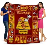 usc trojans snoopy love red quilt blanket best selling