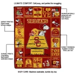 usc trojans snoopy love red quilt blanket best selling