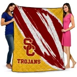 usc trojans stroke art red white quilt blanket best selling