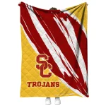 usc trojans stroke art red white quilt blanket best selling