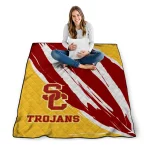 usc trojans stroke art red white quilt blanket best selling