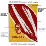 usc trojans stroke art red white quilt blanket best selling