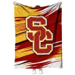 usc trojans wild lines red white quilt blanket best selling