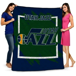 utah jazz block border navy quilt blanket best selling