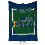 utah jazz block border navy quilt blanket best selling