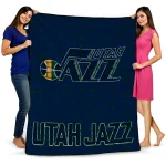 Utah Jazz Brick Grid Navy Quilt Blanket 1 utah jazz brick grid navy quilt blanket best selling