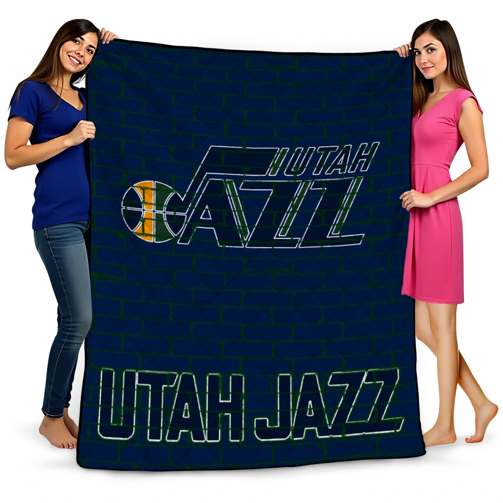 utah jazz brick grid navy quilt blanket best selling utah jazz brick grid navy quilt blanket best selling