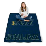 utah jazz brick grid navy quilt blanket best selling
