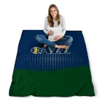 utah jazz dot illusion navy quilt blanket best selling